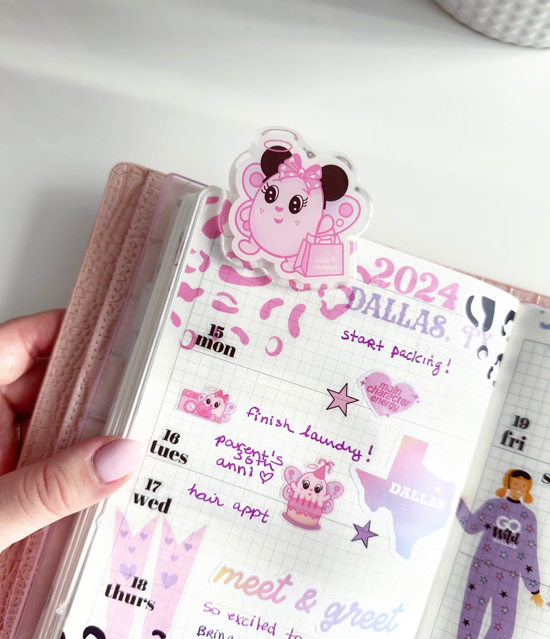 Magical angel acrylic clip