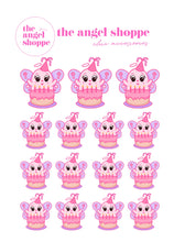 Angel birthday celebrations (clear matte stickers)