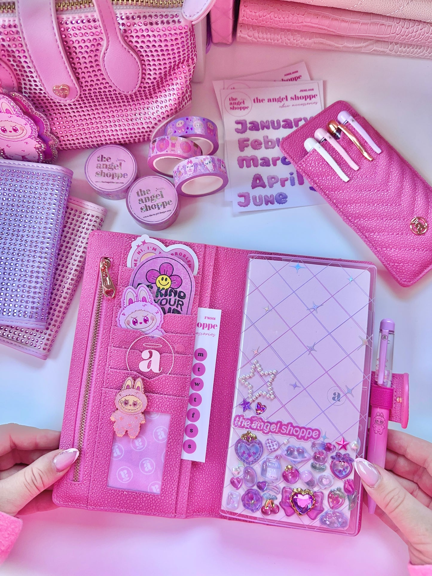 Azalea pink pen pocket holder