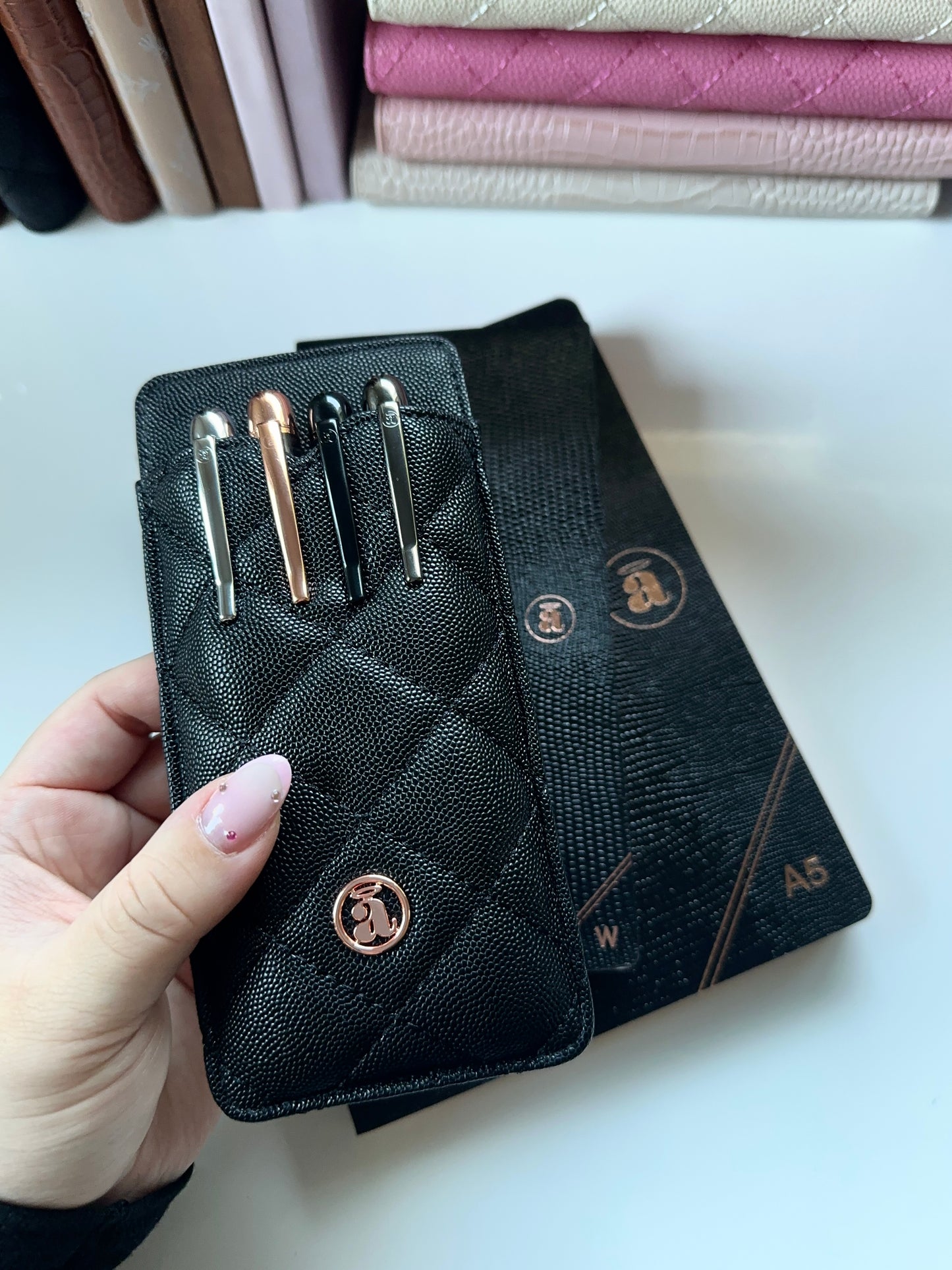 Noir Croc b6 planner cover - REAL GENUINE LEATHER!