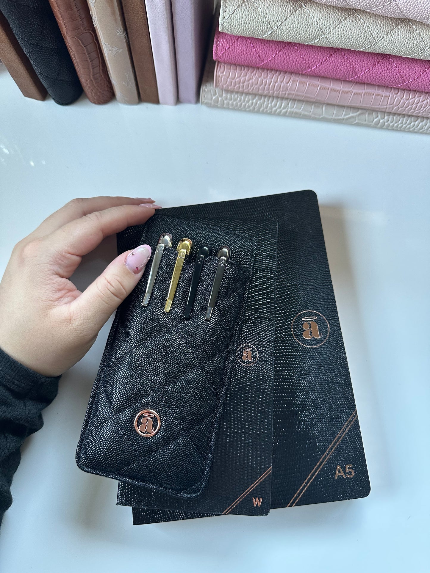 Caviar Black Pocket Pen Holder