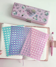 Glitter heart alphabet stickers