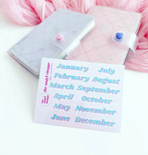 (Teal) monthly stickers