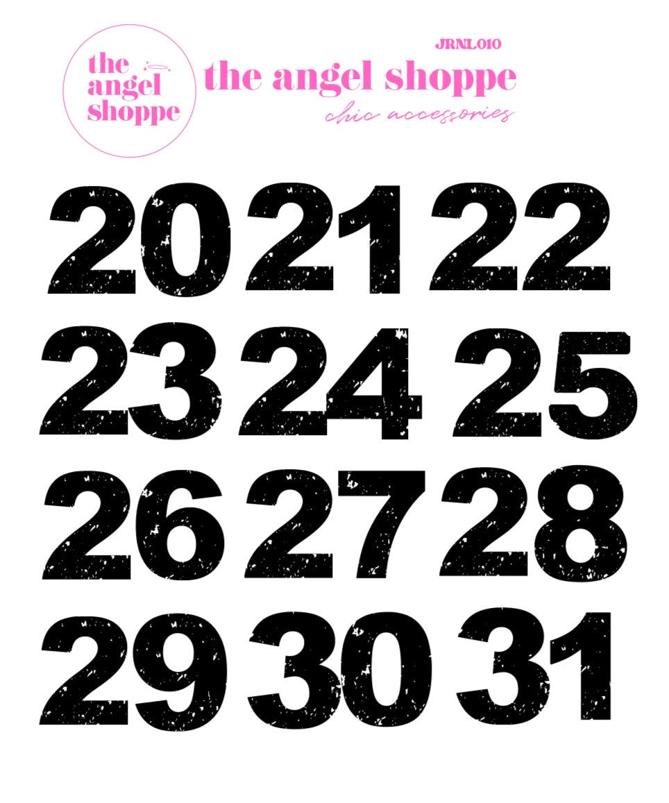 bold date stickers - 2 sheets