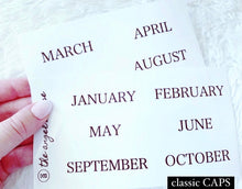 classic black monthly clear stickers