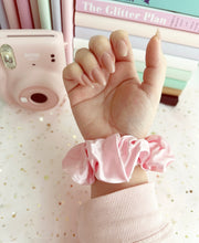 100% real silk - floral pink luxe hair scrunchie