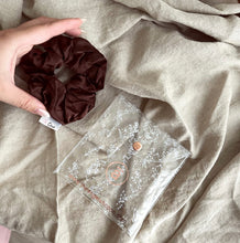 100% real silk - chocolate brown luxe hair scrunchie
