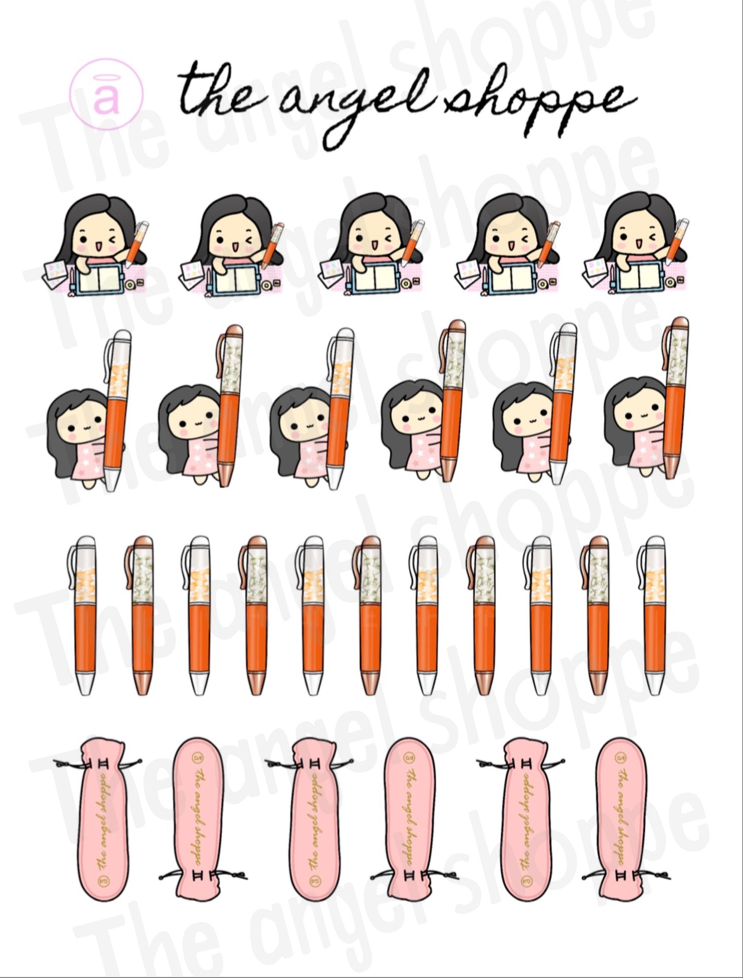 Orange Blossom + Orange Grove pen stickers