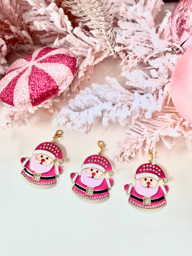 Pink Santa bling charm