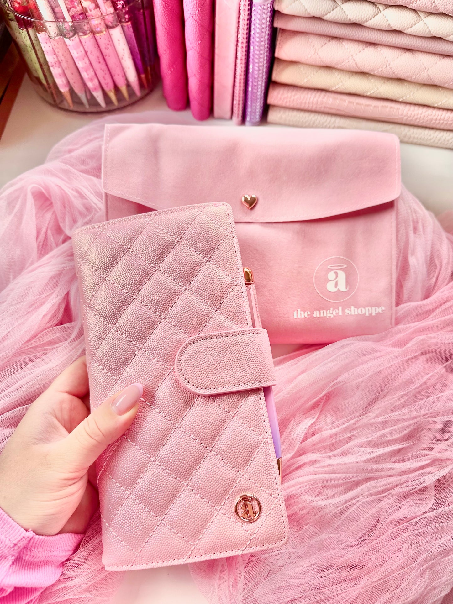 Birthday Girl Pearl Pink Quilted Weeks Cover