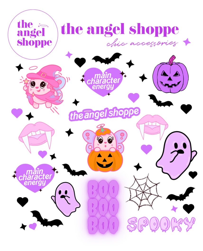 Spooky sticker collage sheet