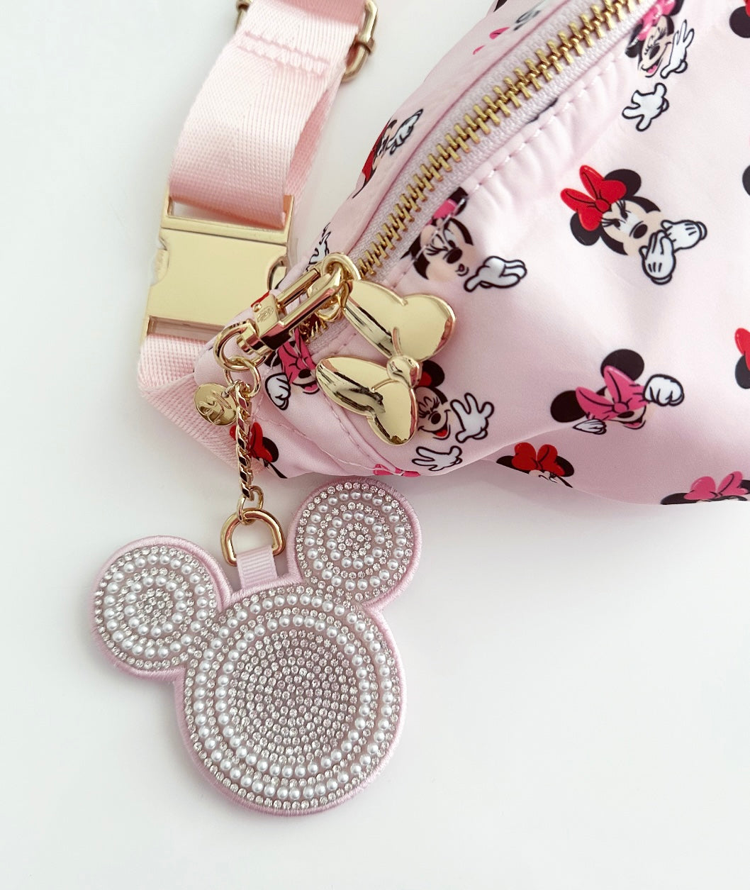 MOUSE crystal pearl bag charm (double sided)