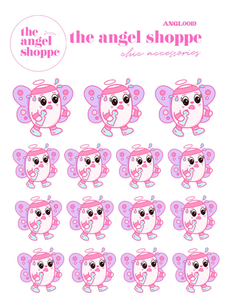 Exercise/jogging Angel -  character stickers