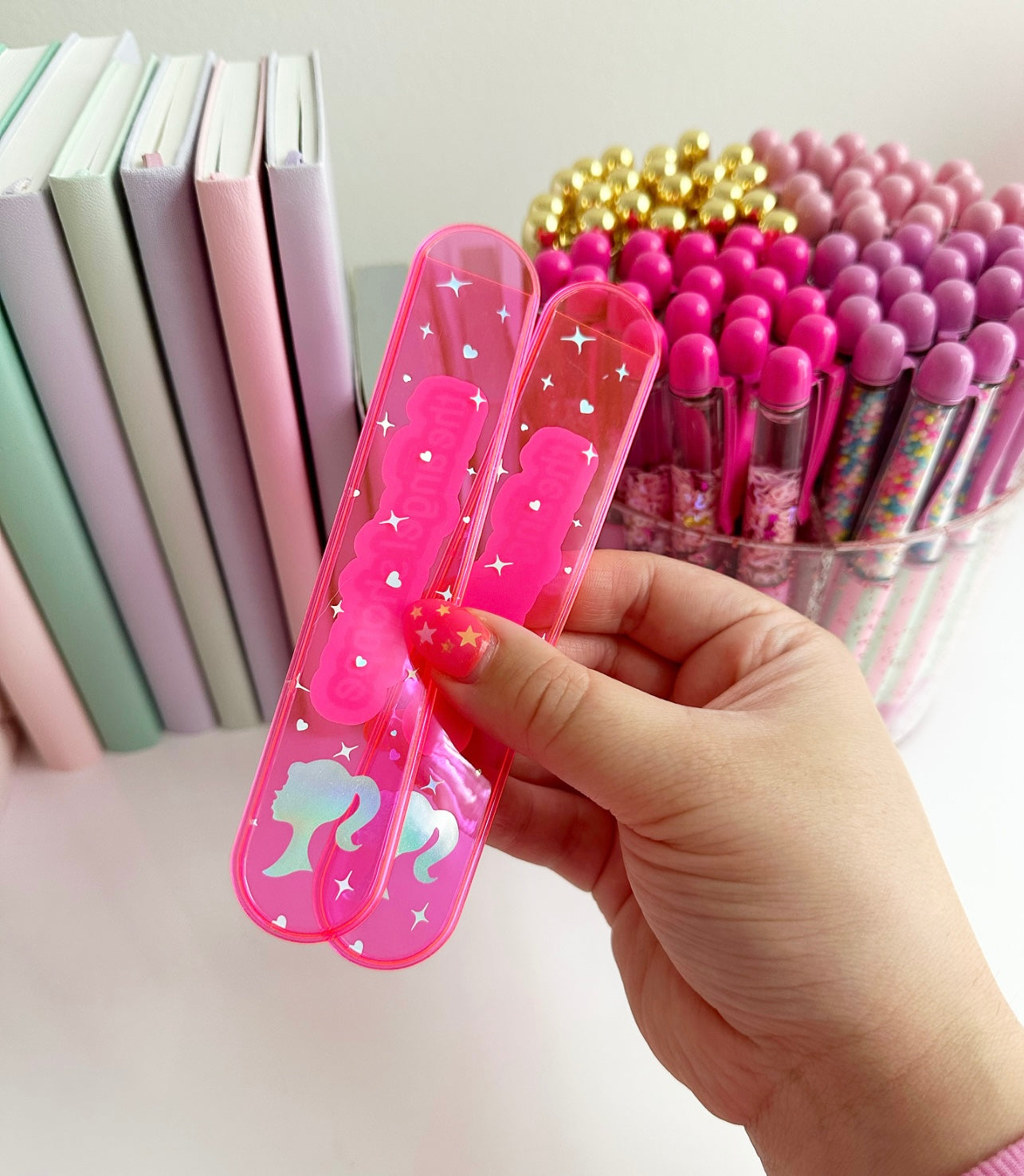 Barbie jelly pen sleeve (pen protectors)