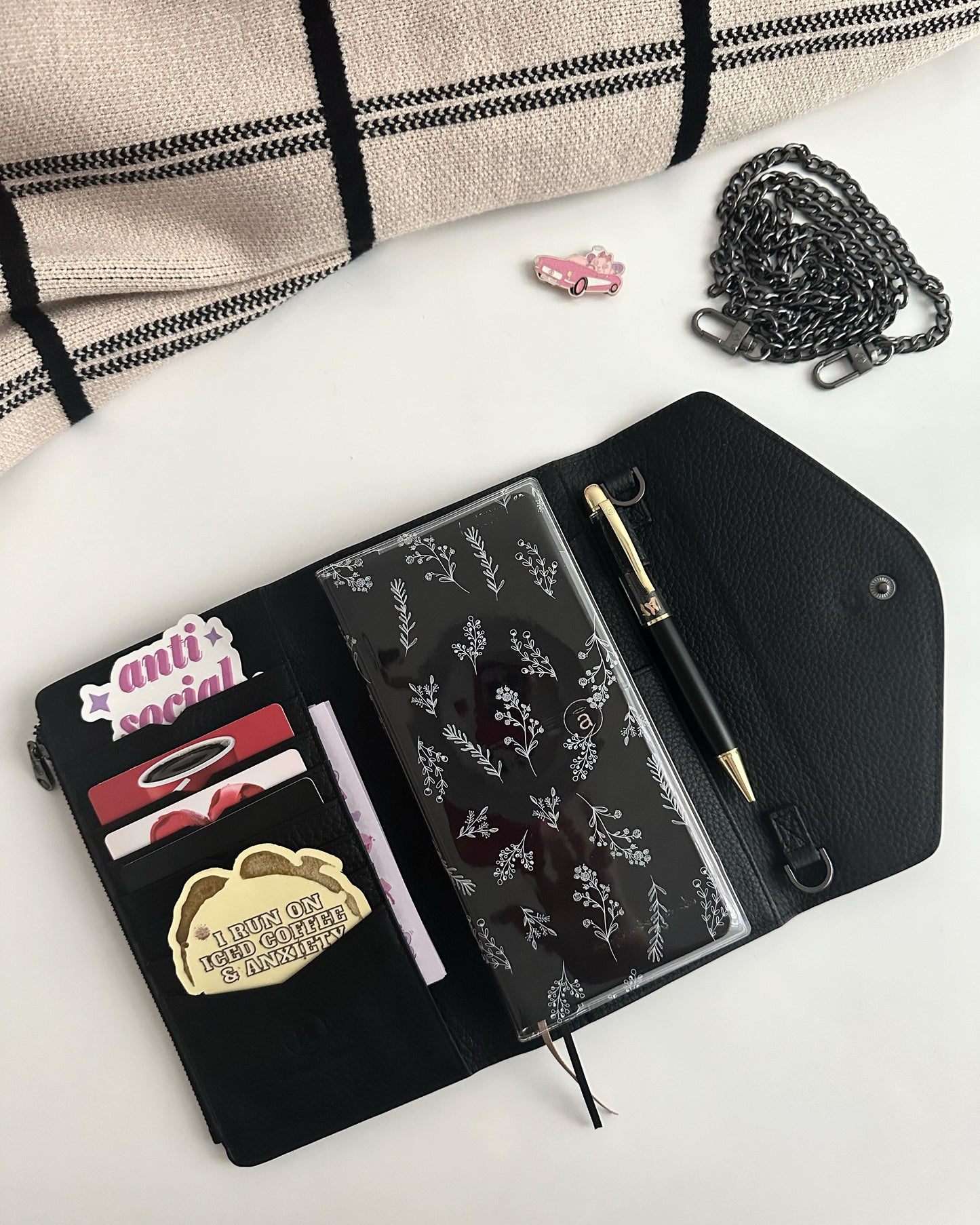 Black Noir Clutch (weeks cover & purse) WITH chain