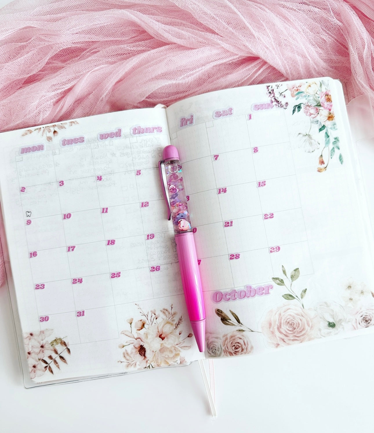 (Pink) Days of the week stickers- short version