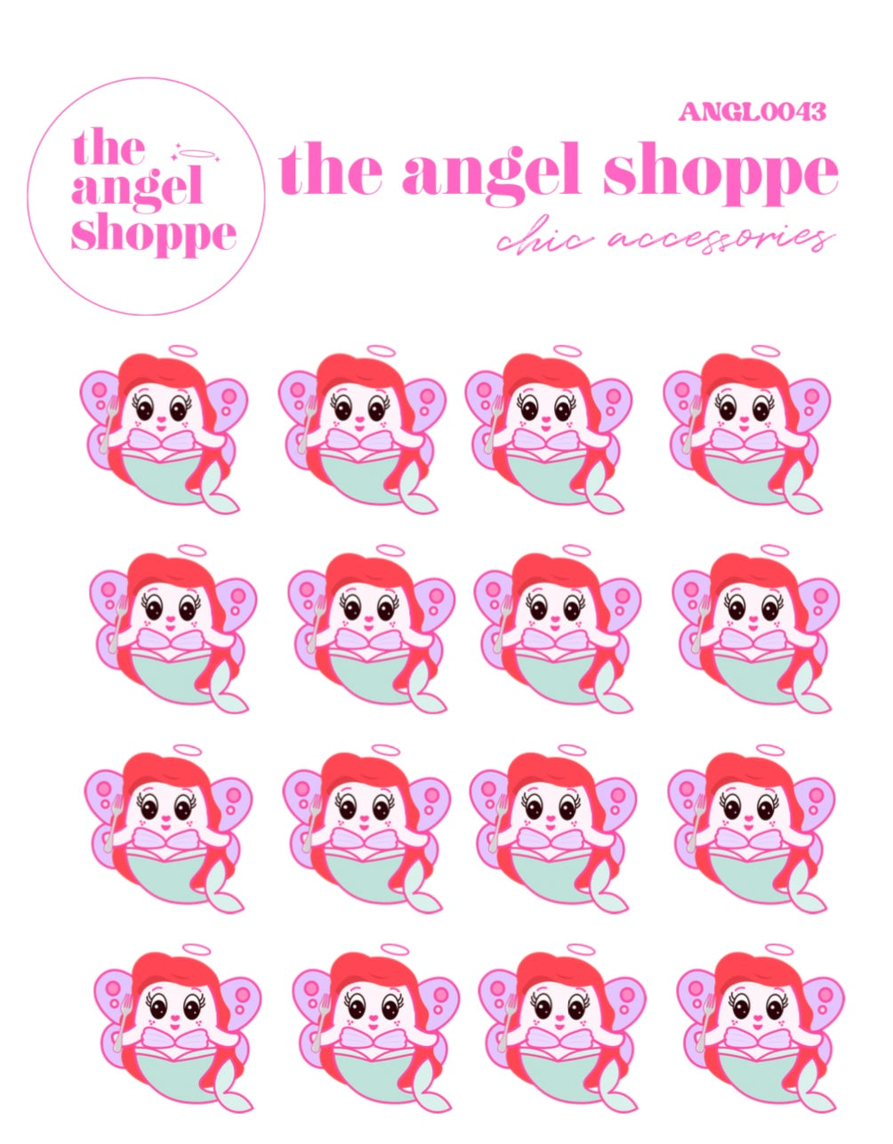 Angel mermaid stickers