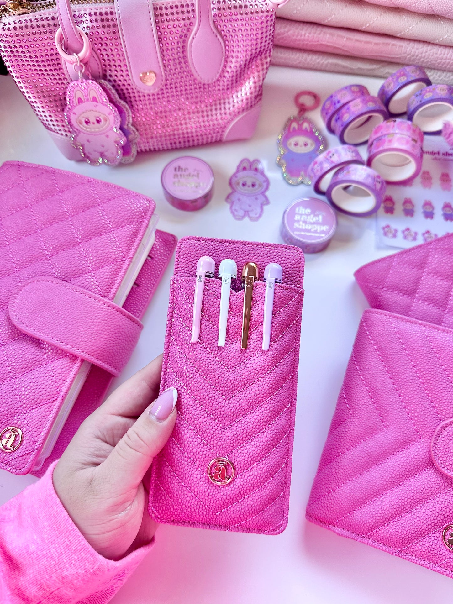 Azalea pink pen pocket holder