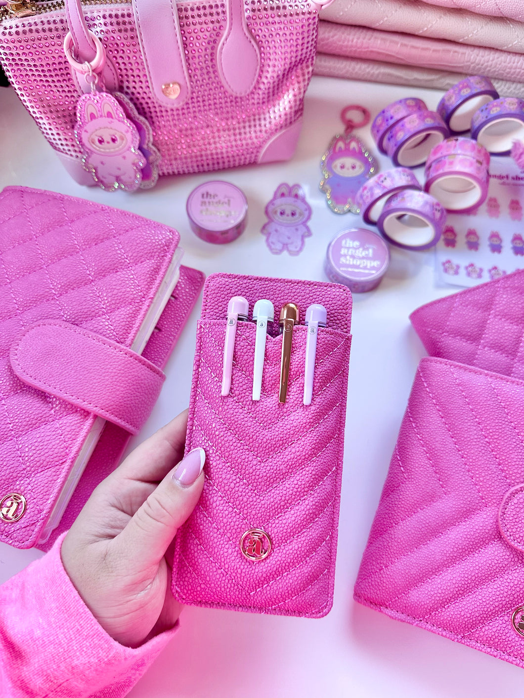 * 12 left * Azalea pink pen pocket holder * Limited Edition *