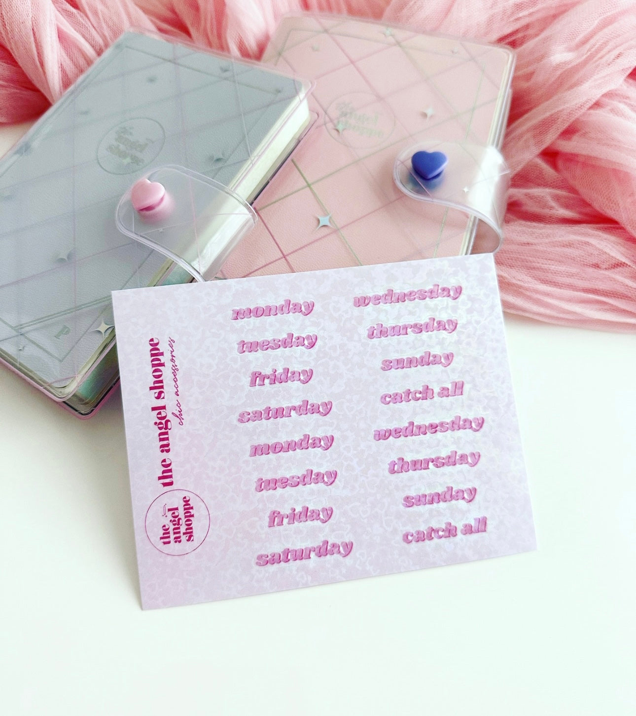 (Pink) Days of the week stickers- long version