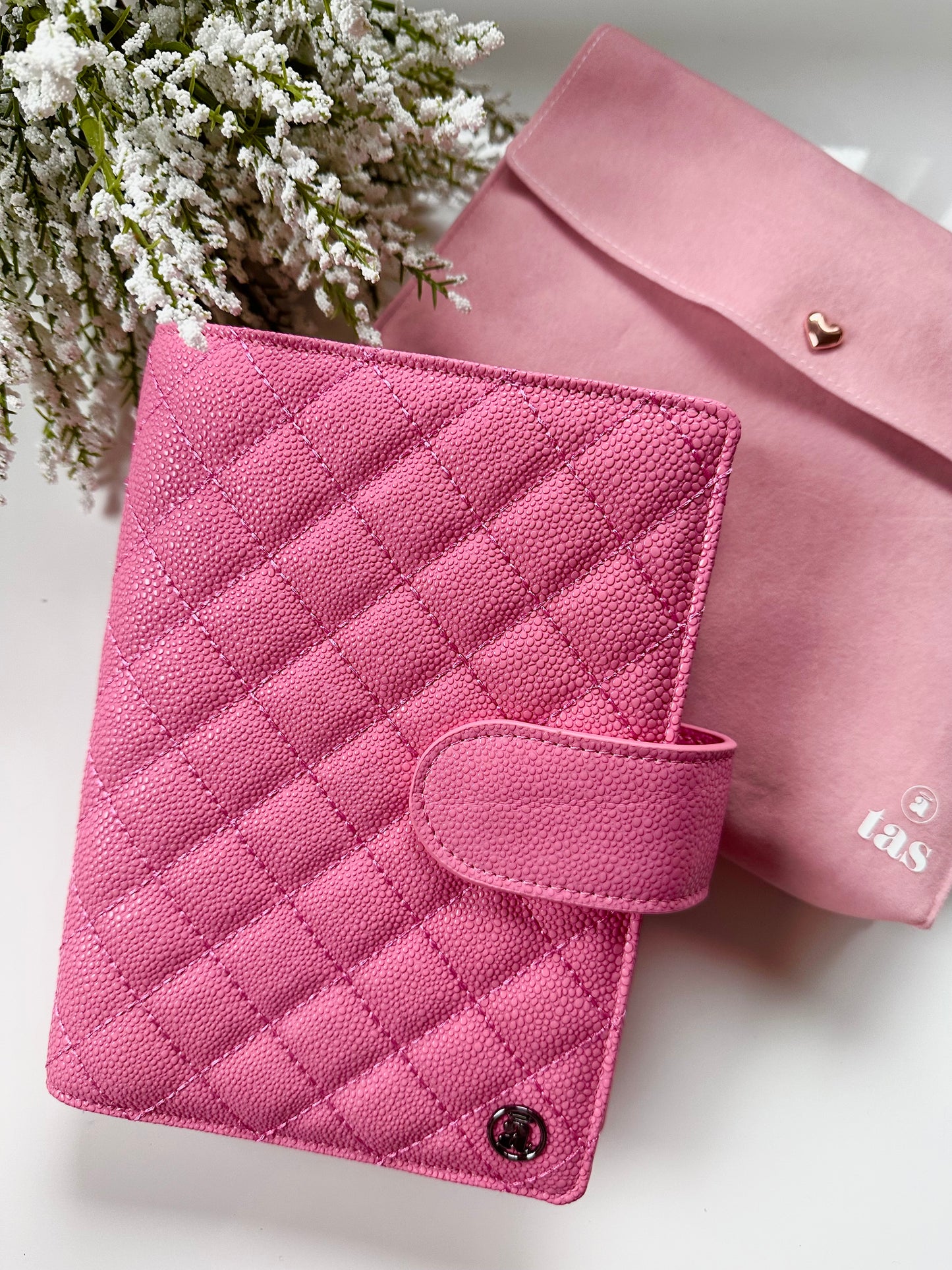 Azalea Pink Quilted B6 Planner Cover