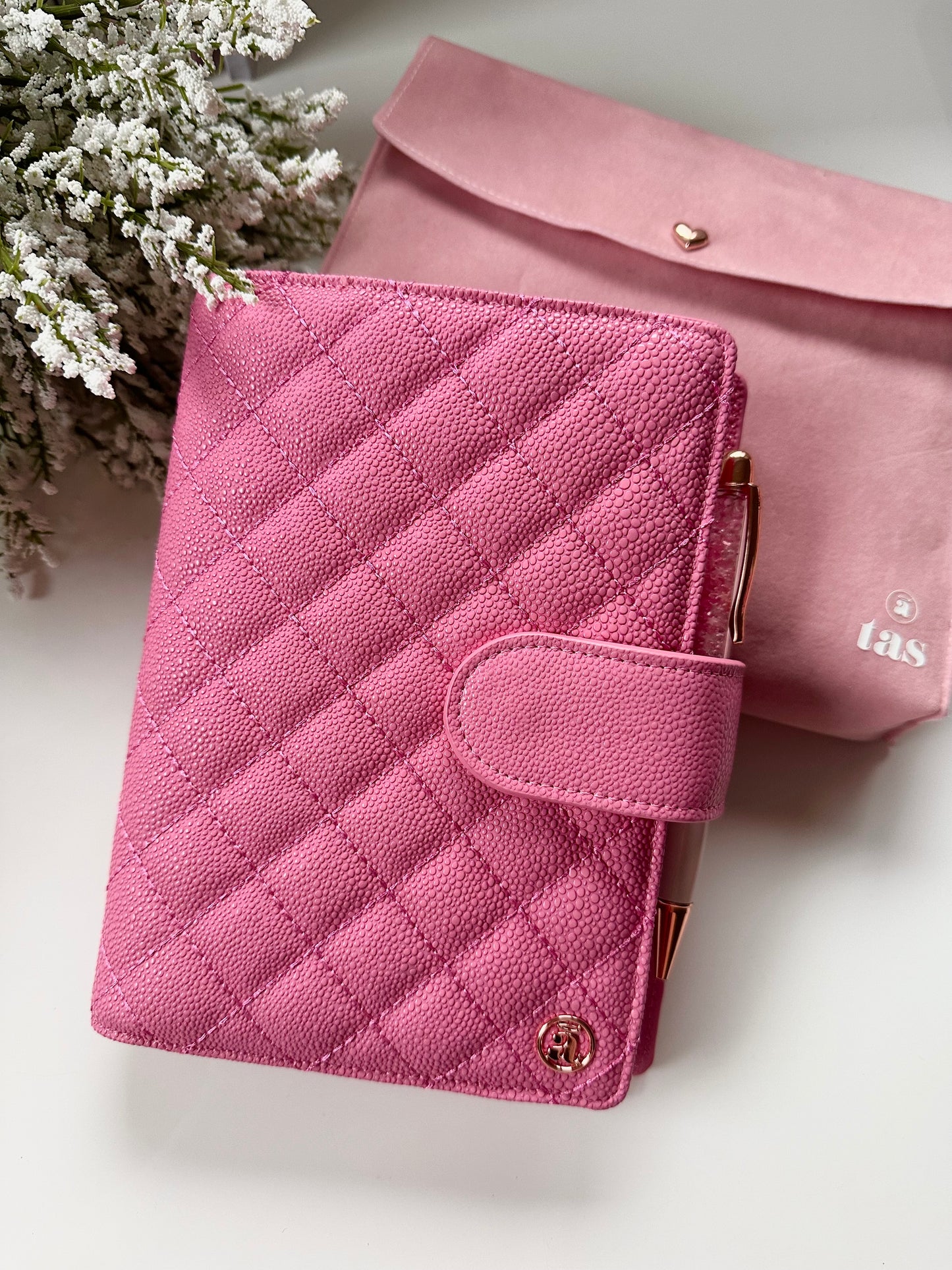 Azalea Pink Quilted B6 Planner Cover