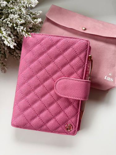 * 1 left * Azalea Pink Quilted B6 Planner Cover