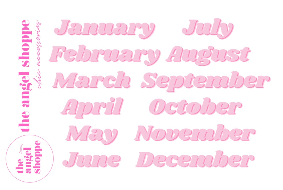 (Pink) monthly stickers