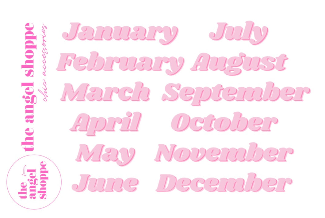 (Pink) monthly stickers