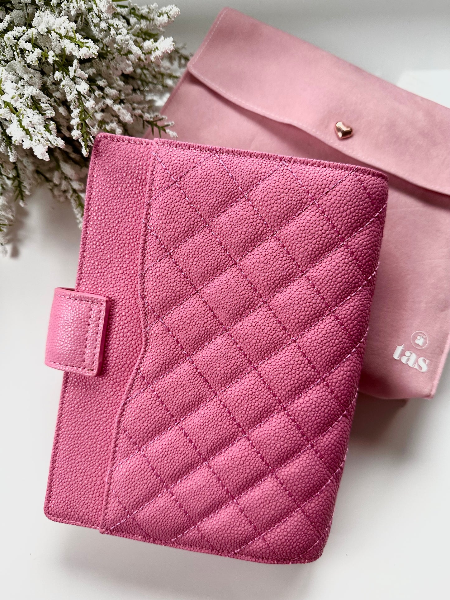 Azalea Pink Quilted B6 Planner Cover