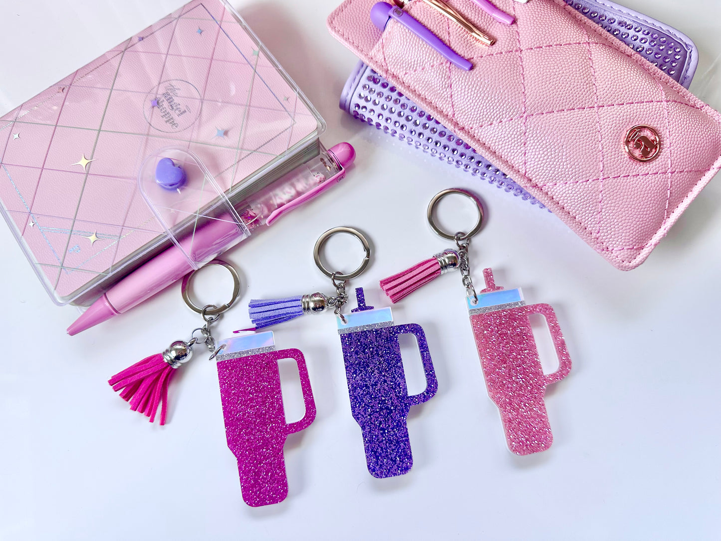 Tumblr glitter acrylic keychain