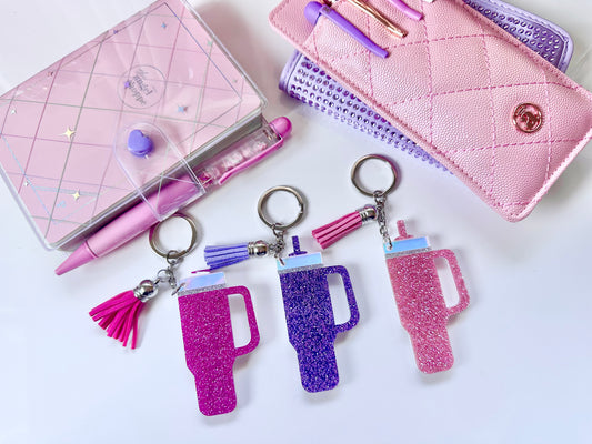 Tumblr glitter acrylic keychain