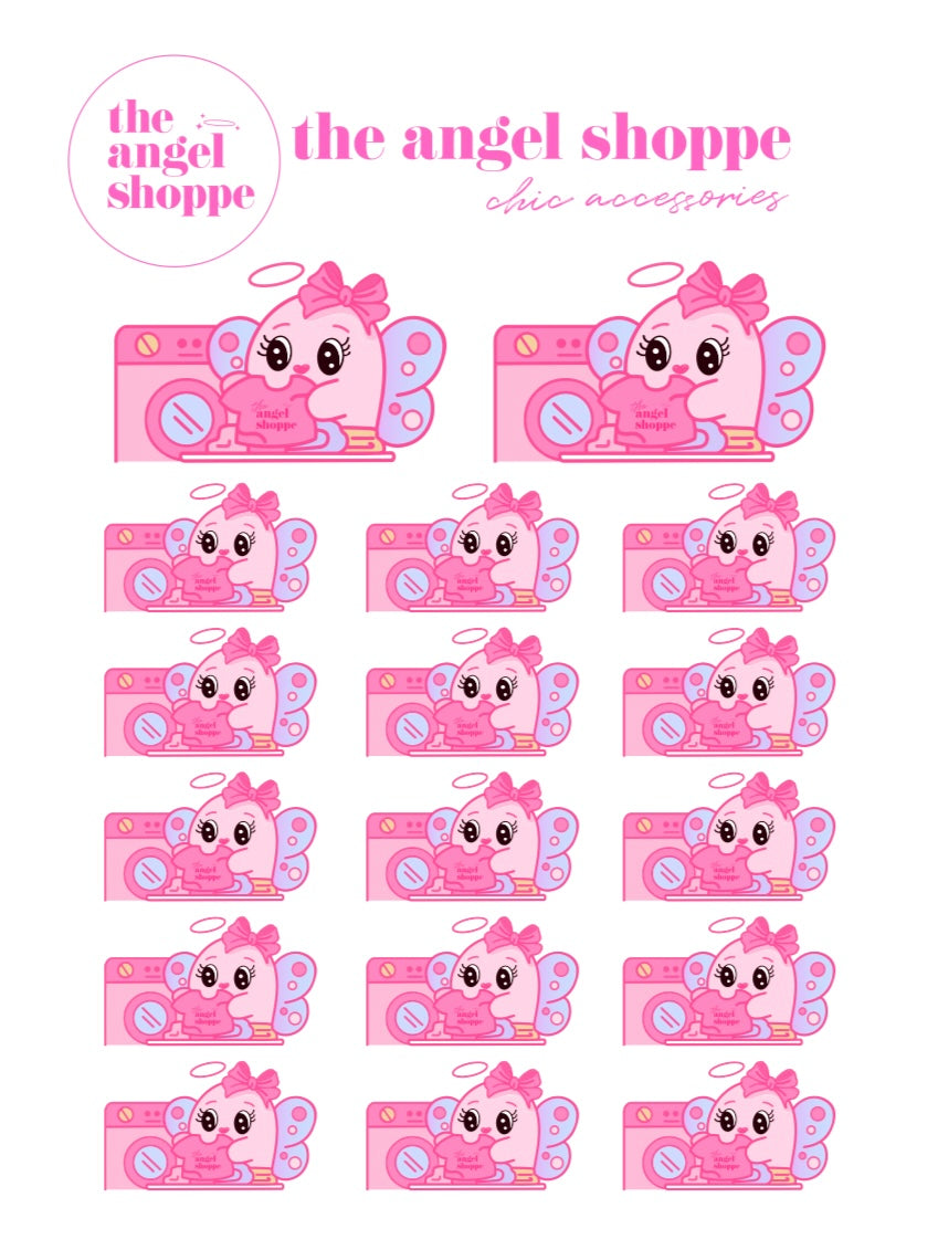 Angel doing laundry -  character stickers