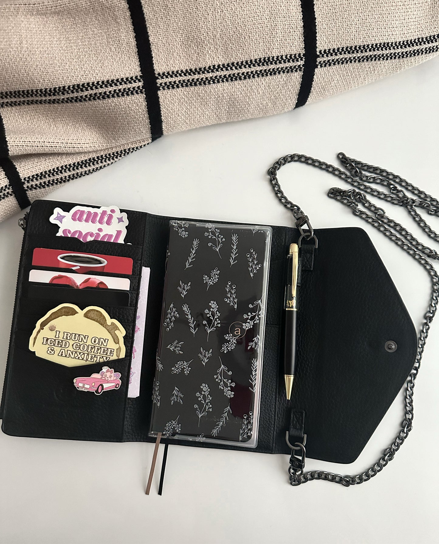 Black Noir Clutch (weeks cover & purse) WITH chain