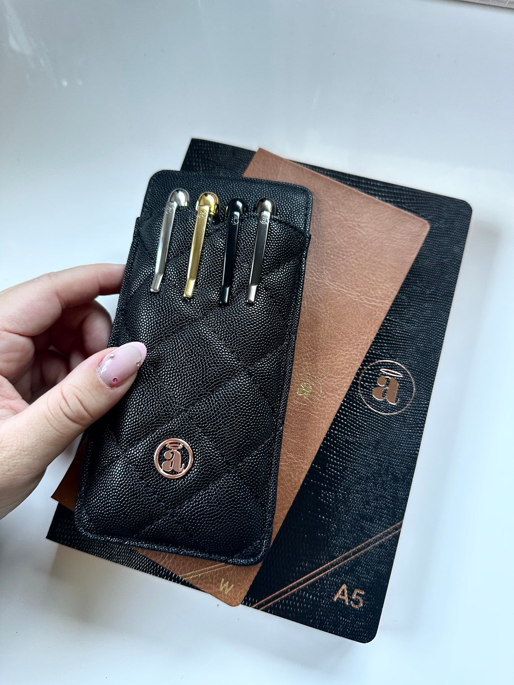 * READY TO SHIP - NO CODES * Caviar Black Pocket Pen Holder * Limited Edition *