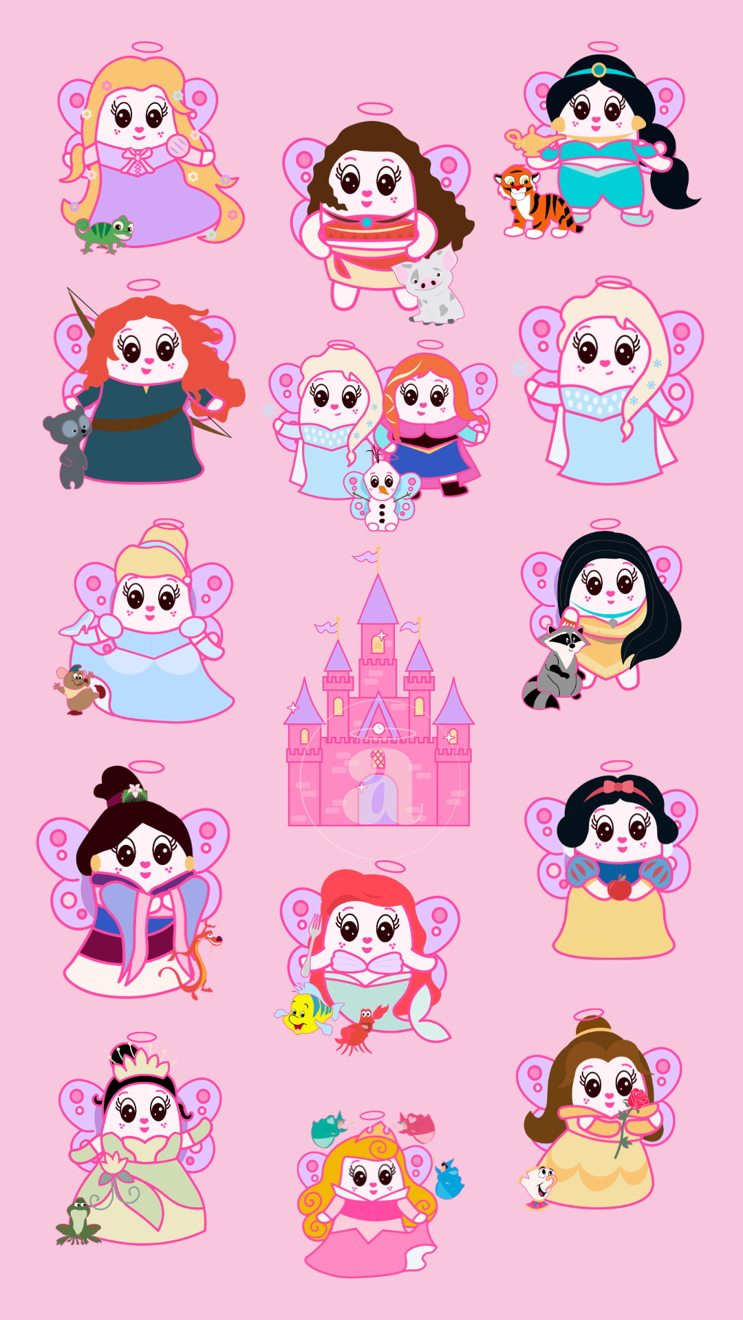 Princess TAS character stickers