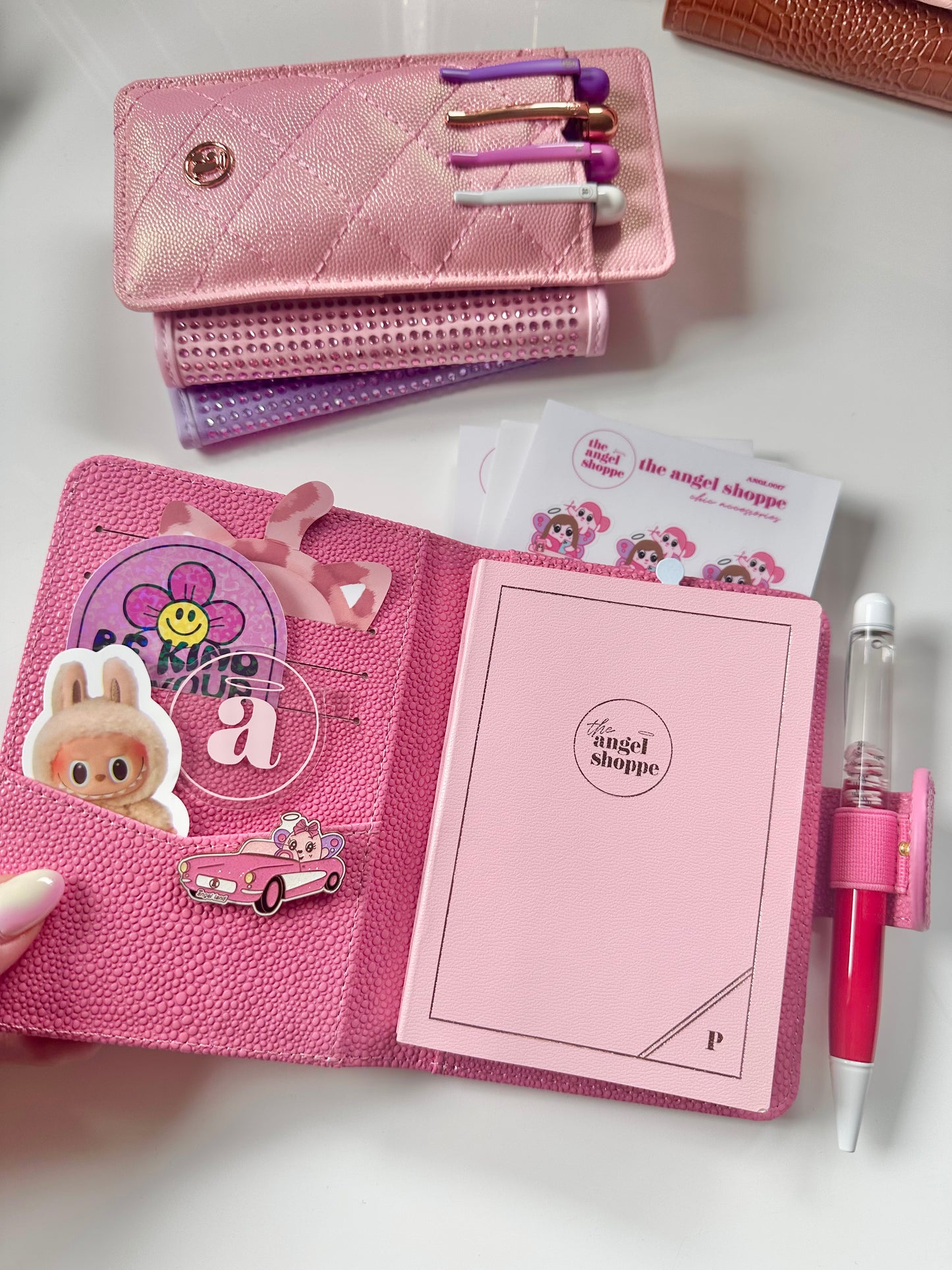 Azalea Pink Quilted Passport Cover