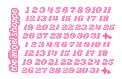 (Pink) date dot stickers