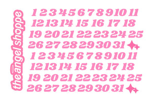 (Pink) date dot stickers