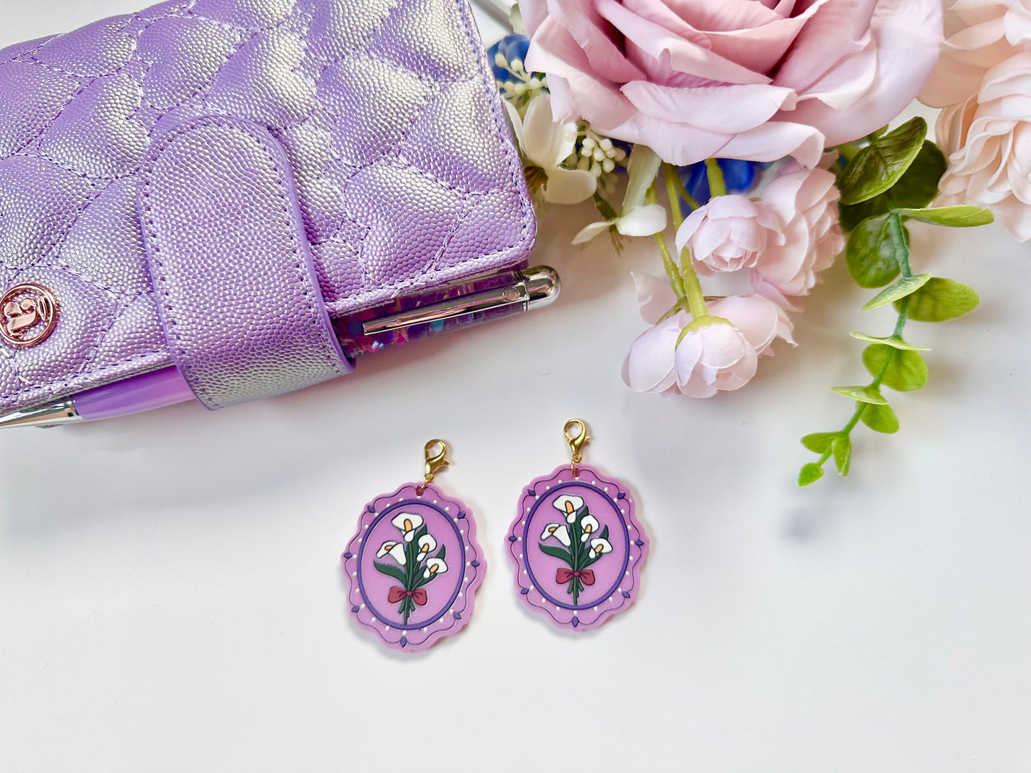 Purple floral charm