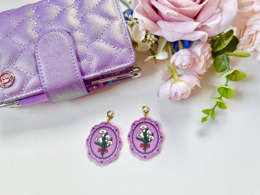 Purple floral charm