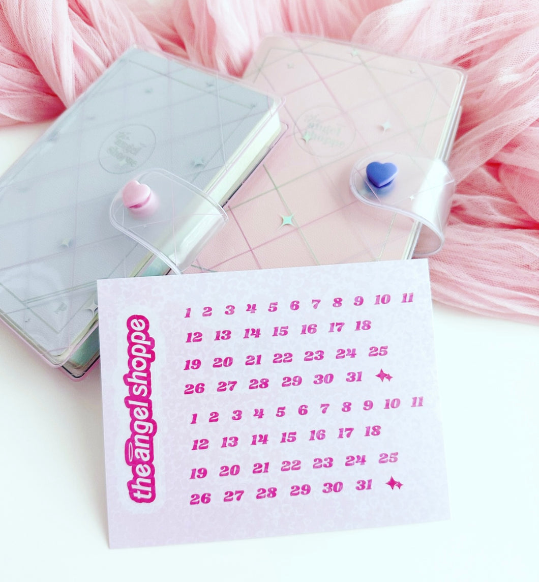 (Pink) date dot stickers