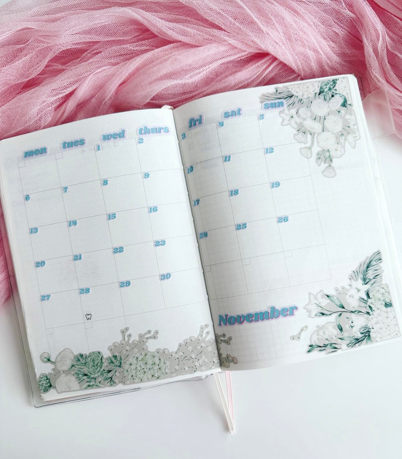 (Teal) date dot stickers