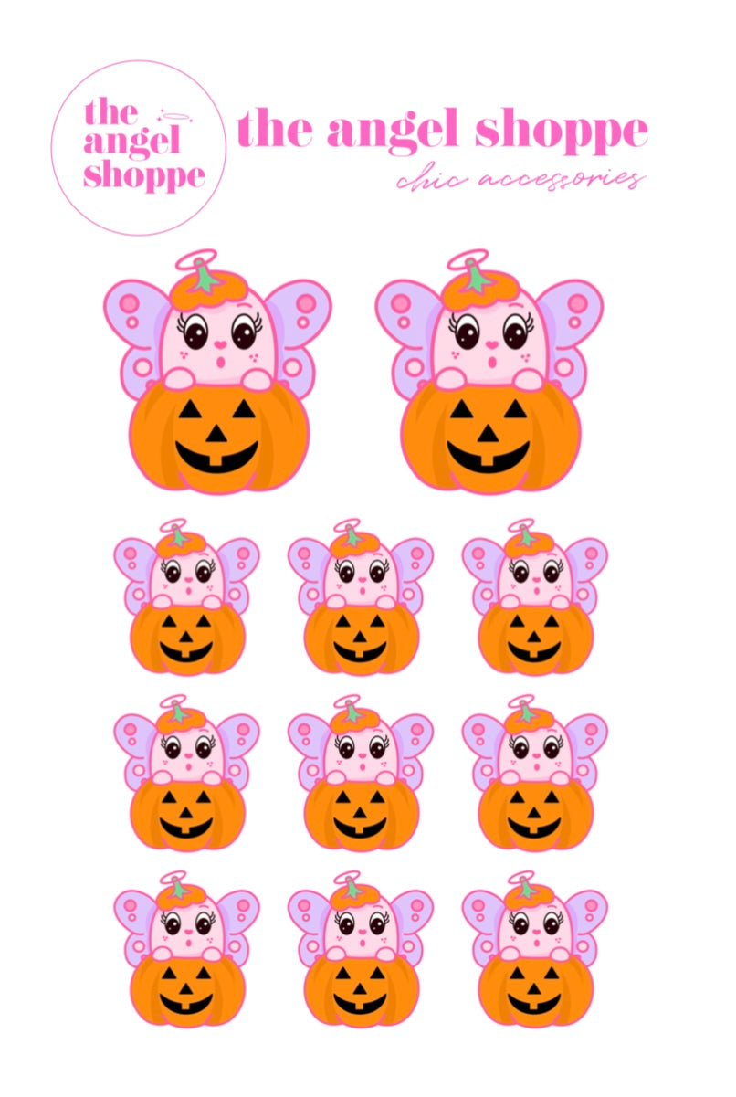 angel pumpkin character sticker sheet