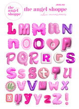girlie letter stickers - 2 sheets