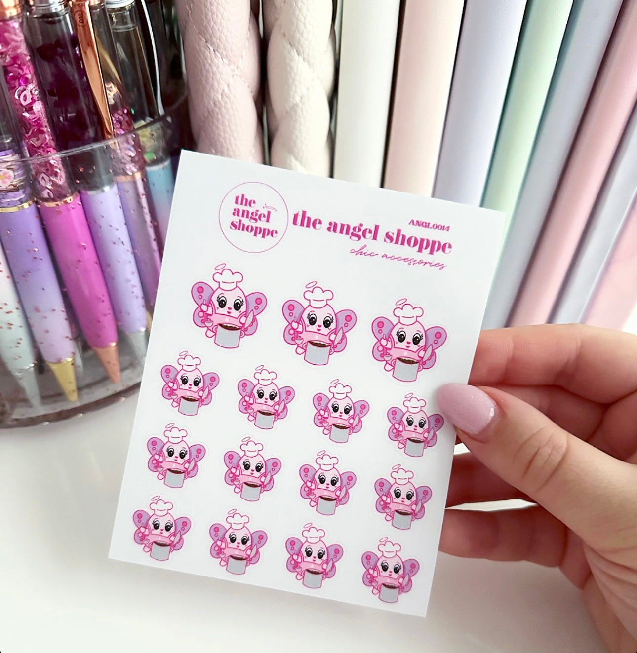 Cooking Angel (clear matte stickers)-  character stickers