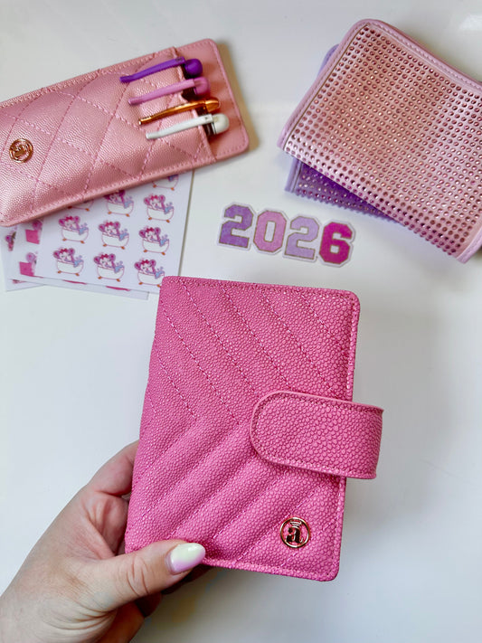 Azalea Pink Quilted Passport Cover