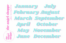 (Teal) monthly stickers