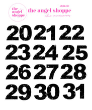 bold date stickers - 2 sheets