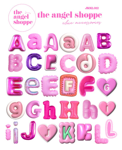 girlie letter stickers - 2 sheets